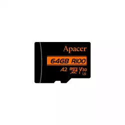 Apacer карта памет microSDXC 64GB UHS-I U3 V30 A2, Adapter - AP64GMCSX10U8-R