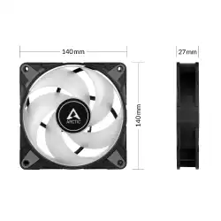 Arctic вентилатор Fan 140mm P14 PWM PST RGB 0dB (Black)