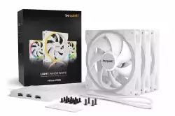 be quiet! комплект вентилатори Fan Pack 3-in-1 3 x 140mm - LIGHT WINGS White 140mm PWM Triple-Pack