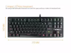 Gamdias геймърска клавиатура Gaming Keyboard Mechanical 87 keys - HERMES E2 7 COLOR