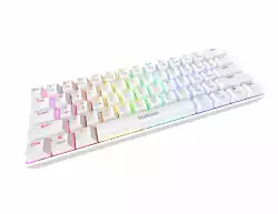 Gamdias геймърска клавиатура Gaming Keyboard Mechanical - HERMES E3 RGB - White, 61 keys, 1000Hz