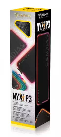 Gamdias светеща подложка за мишка Mouse pad - NYX P3 Multi Color - RGB, USB