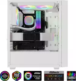 Gamdias водно охлаждане Water Cooling 120mm - AURA GL120 v2 White, aRGB