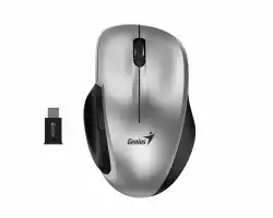 Genius безжина безшумна мишка Mouse Wireless Silent - Ergo 8200S Silver - Silent, 2.4GHz, USB-C receiver
