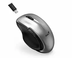 Genius безжина безшумна мишка Mouse Wireless Silent - Ergo 8200S Silver - Silent, 2.4GHz, USB-C receiver