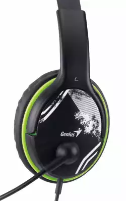 Genius слушалки с микрофон Headset HS-400A - 3.5 mm, Mic, Black/Green