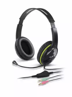 Genius слушалки с микрофон Headset HS-400A - 3.5 mm, Mic, Black/Green