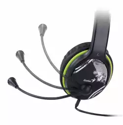 Genius слушалки с микрофон Headset HS-400A - 3.5 mm, Mic, Black/Green