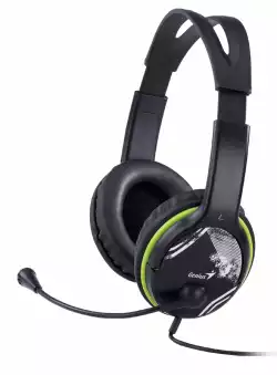 Genius слушалки с микрофон Headset HS-400A - 3.5 mm, Mic, Black/Green