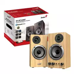 Genius тонколони Speakers 2.0 - SP-HF520BT - 20W RMS, Bluetooth, 3D Surround, Pine Wood