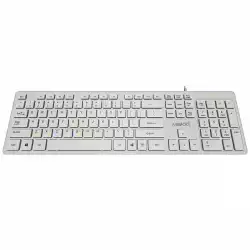 Makki нископрофилна кирилизирана клавиатура Keyboard USB BG - Low profile Chocolate - KB-C14 White