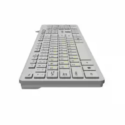 Makki нископрофилна кирилизирана клавиатура Keyboard USB BG - Low profile Chocolate - KB-C14 White