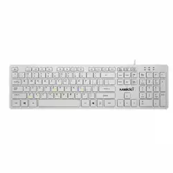 Makki нископрофилна кирилизирана клавиатура Keyboard USB BG - Low profile Chocolate - KB-C14 White