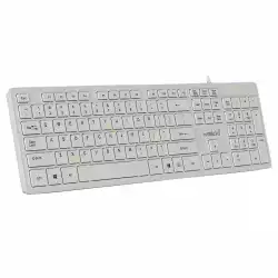 Makki нископрофилна кирилизирана клавиатура Keyboard USB BG - Low profile Chocolate - KB-C14 White