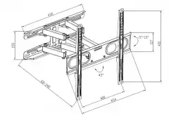 Makki стенна стойка за телевизор TV Mount - PM70 - Adjustable, 32"-70", 35 kg - TV-PM70