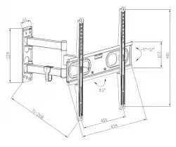 Makki стенна стойка за телевизор TV Mount - PM65 - Adjustable, 26"-60", 30 kg - TV-PM65