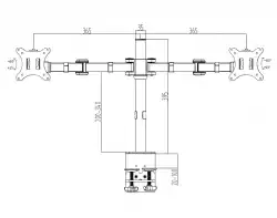 Makki Стойка за два монитора Monitor Mount - B2 Black - 2 Monitors -  MA-B2-BK