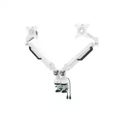 Makki Стойка за два монитора Monitor Mount - GL732 Aluminuim White - 2 Monitors, Gas Lifters, 2 x USB3.0 - MA-GL732-U3-WH