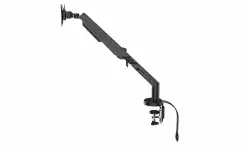 Makki Стойка за монитор Monitor Mount - GL731 Aluminuim Black - 1 Monitor, Gas Lifter, 2 x USB3.0 - MA-GL731-U3-BK