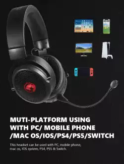 Marvo безжични геймърски слушалки Gaming Headphones HG9088W - Bluetooth, 2.4G