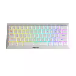 Marvo геймърска клавиатура Gaming Mechanical keyboard 61 keys TKL, White - KG962WH - BLUE switches