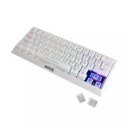 Marvo геймърска клавиатура Gaming Mechanical keyboard 61 keys TKL, White - KG962WH - BLUE switches