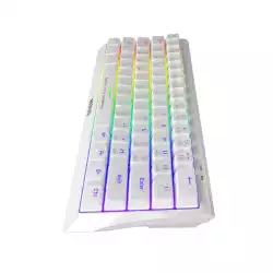 Marvo геймърска клавиатура Gaming Mechanical keyboard 61 keys TKL, White - KG962WH - BLUE switches