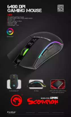 Marvo геймърска мишка Gaming Mouse M513 RGB - 4800dpi / programmable