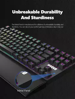 Marvo механична клавиатура Gaming Mechanical Keyboard KG947 - Blue switches, TKL, Wristpad