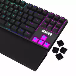 Marvo механична клавиатура Gaming Mechanical Keyboard KG947 - Blue switches, TKL, Wristpad