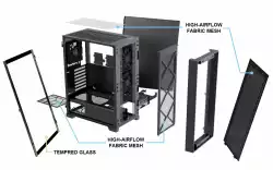 Montech кутия AIR 1000 LITE, Mid-tower Case, TG, 3x120mm Fans, Black