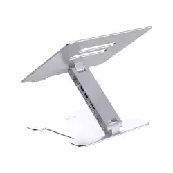 Orico алуминиева поставка за лаптоп Laptop Stand - Aluminum, 2 x USB3.0, Card Reader, up to 15.6" - LST-2AS-SV