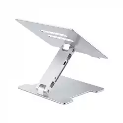 Orico алуминиева поставка за лаптоп Laptop Stand - Aluminum, 2 x USB3.0, Card Reader, up to 15.6" - LST-2AS-SV