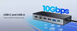 Orico докинг станция Portable Docking station M.2 SATA/NVMe - HDMI, USB3.2-A x 1, USB-C (10Gbps) x 1,USB-C (PD100W), USB2.0-A x 2, LAN - OM28PR-G2-BK