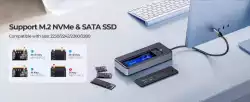 Orico докинг станция Portable Docking station M.2 SATA/NVMe - HDMI, USB3.2-A x 1, USB-C (10Gbps) x 1,USB-C (PD100W), USB2.0-A x 2, LAN - OM28PR-G2-BK