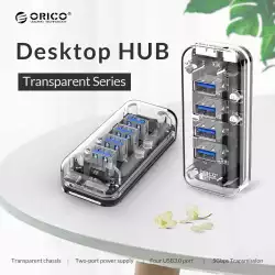 Orico хъб USB3.0 HUB 4 port Transparent - F4U-U3-CR