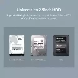 Orico външна кутия за диск Storage - Case - 2.5 inch USB3.0 with Stand, UASP, transparent - 2159U3-CR