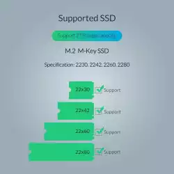 Orico външна кутия за диск Storage - Case - M.2 NVMe M-key 10 Gbps - PCM2-C3-SV