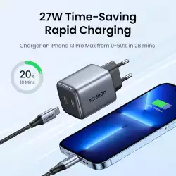 Ugreen универсално зарядно за стена Charger Wall GaN 45W CD294 Grey - 90573