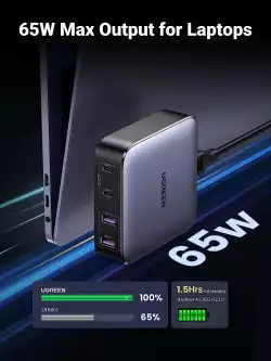 Ugreen универсално зарядно за стена Charger Wall 65W GaN Nexode CD327, 2 x USB-A, 2 x Type-C - 90747