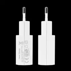 VCom бяло зарядно за стена Charger AC / 1A 1xUSB White - M010