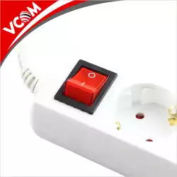 VCom разклонител пет гнезда с копче Power Board 5 SCHUKO - CE225-1.5m