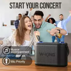 W-King Блутут парти колона Bluetooth Party Speaker - H10 - 120W, 2 x Wireless Microphones, Karaoke