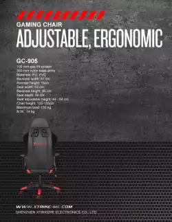 Xtrike ME геймърски стол Gaming Chair GC-905BK