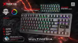 Xtrike ME механична клавиатура Gaming Keyboard Mechanical 87 keys GK-979 - Blue switches, Rainbow backlight