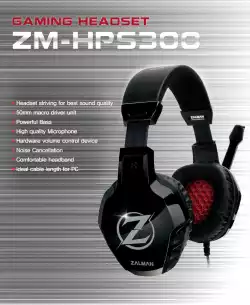 Zalman Геймърски слушалки Headphones with mic Gaming  ZM-HPS300