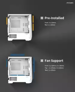 Zalman компютърна кутия Gaming Case mATX - Z1 Iceberg White