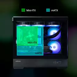 Zalman кутия Case mATX - P30 Black - aRGB, Tempered Glass
