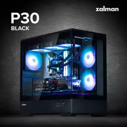 Zalman кутия Case mATX - P30 Black - aRGB, Tempered Glass
