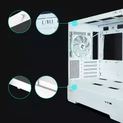 Zalman кутия Case mATX - P30 White - aRGB, Tempered Glass